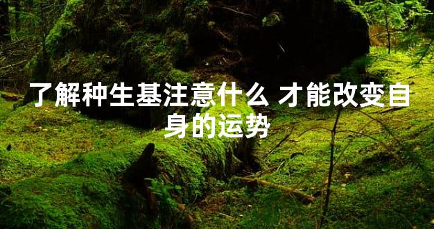 了解种生基注意什么 才能改变自身的运势